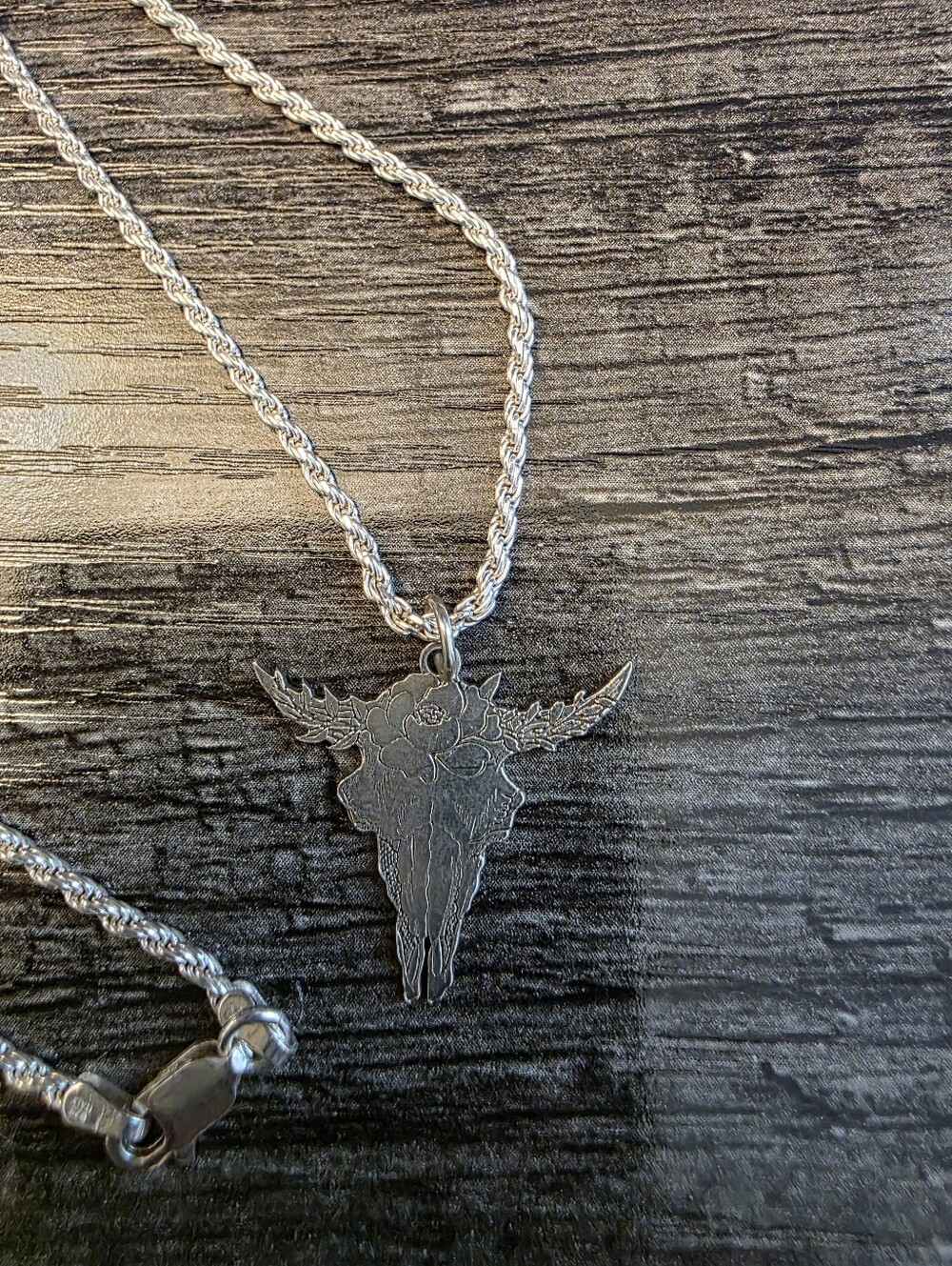 RJ Montana 925 Sterling Silver Bull Skull Necklace NWT - Picture 2 of 3